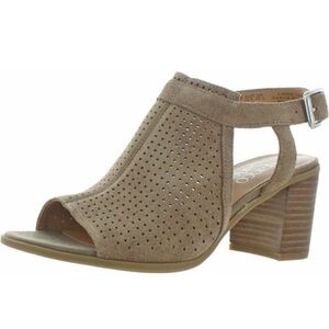 Franco Sarto Womens Harlet 2 Dress Sandals Suede Perforated Taupe 5